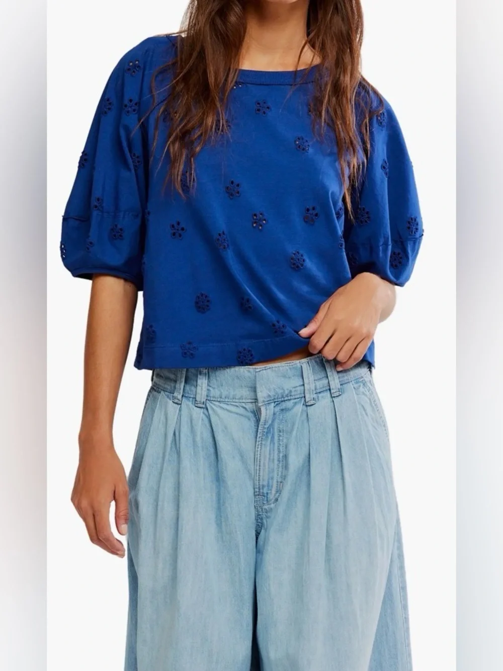 Free People Jessie Eyelet Tee